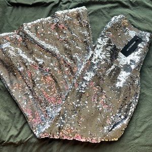 Sequin Silver Bell Bottoms